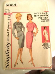 5654 60S BASIC 1 PC SS=LS FIT DRESS PATTERN 12 32